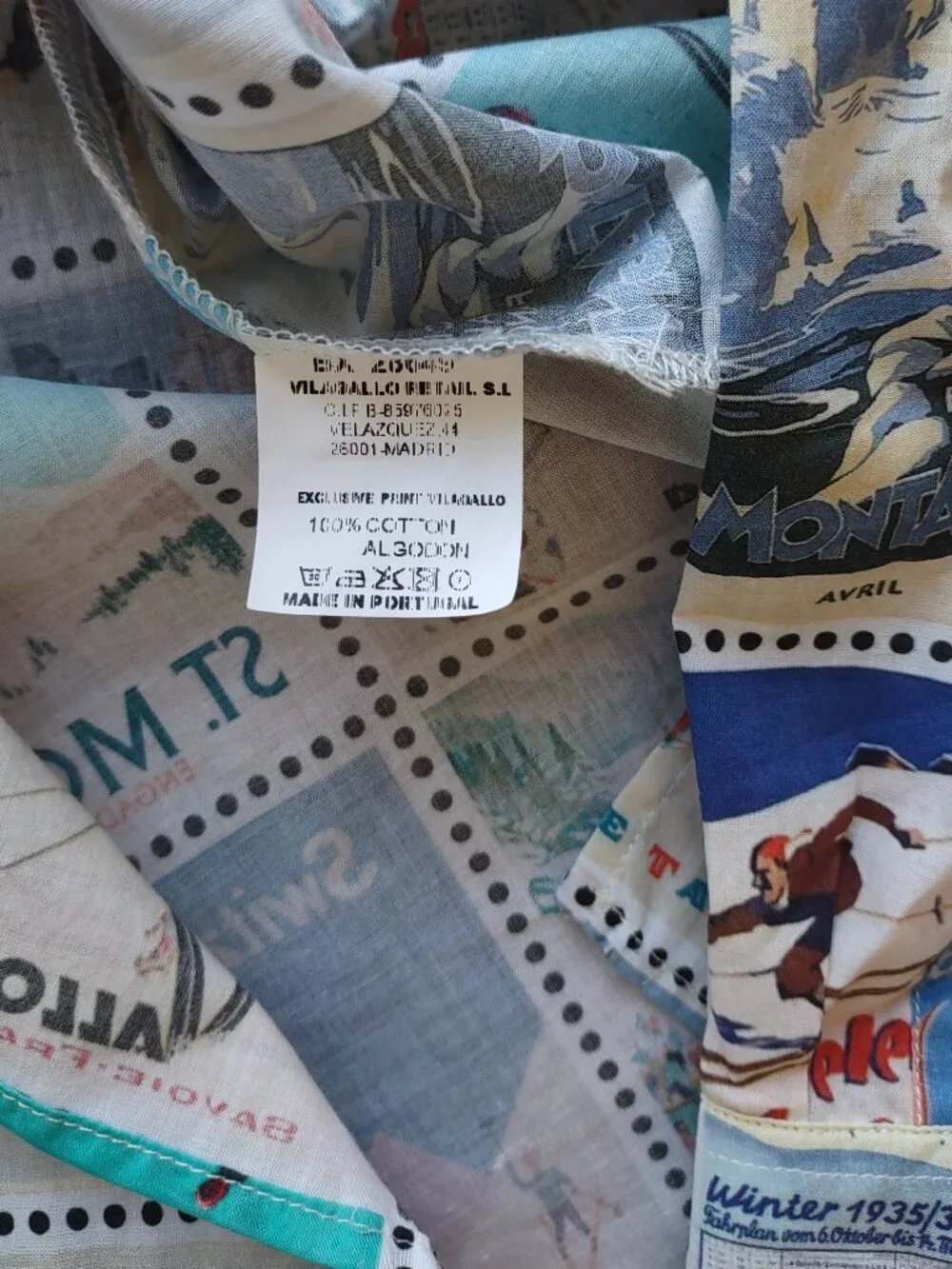 Vilagallo Blouse Vintage Ski Posters Size EU 36  Snow Ski Lodges Retro - Picture 12 of 14